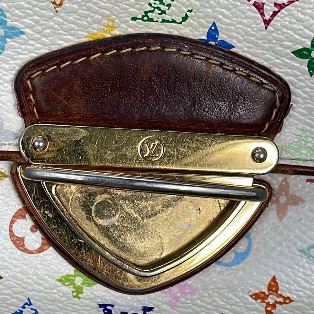 Louis Vuitton White Multicolor Eugenie Long Pushlock Wallet Takashi Murakami
